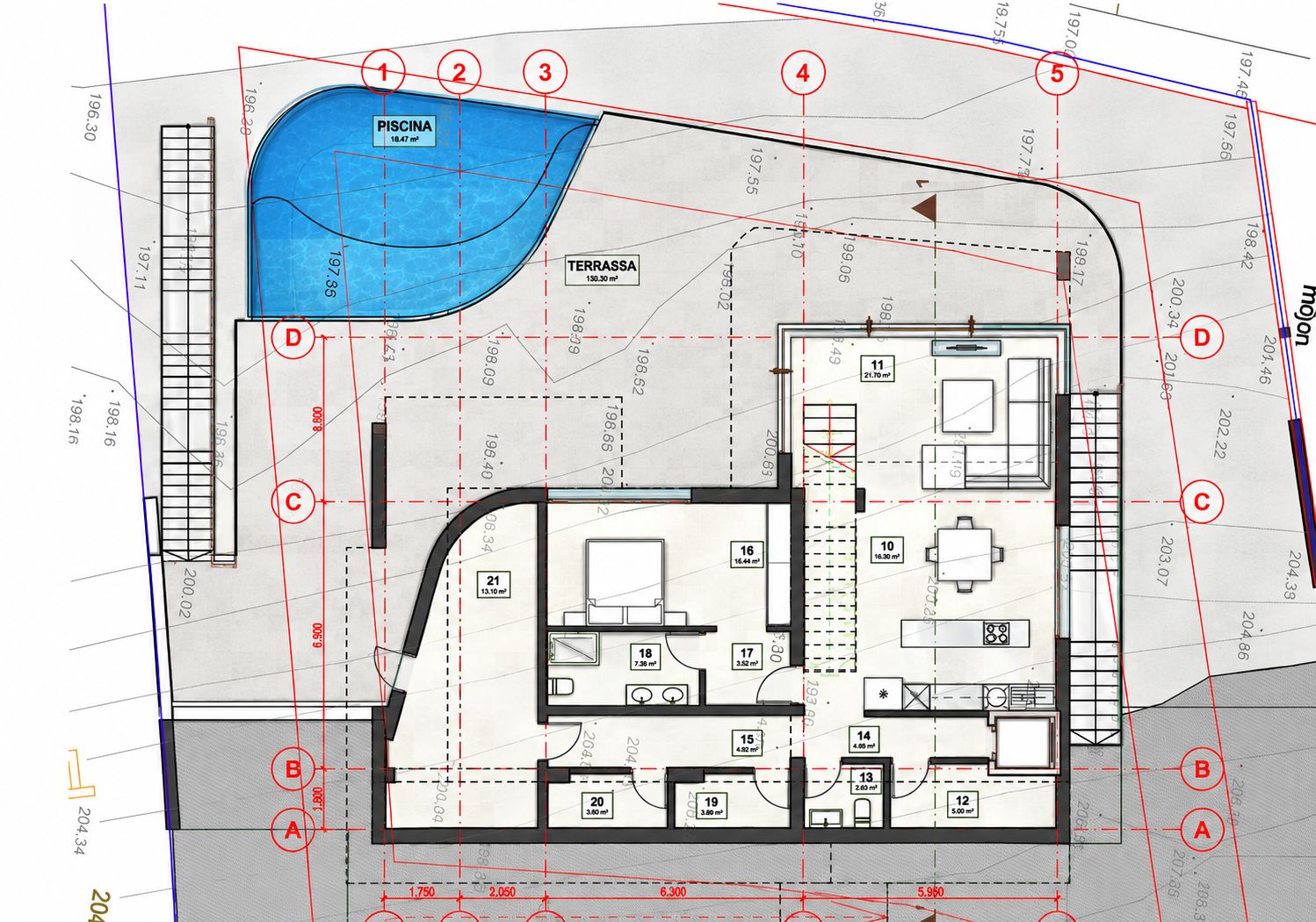 2587V-E - Proyecto de obra nueva de villa moderna con vistas al mar y a la montaña en Cumbre del Sol