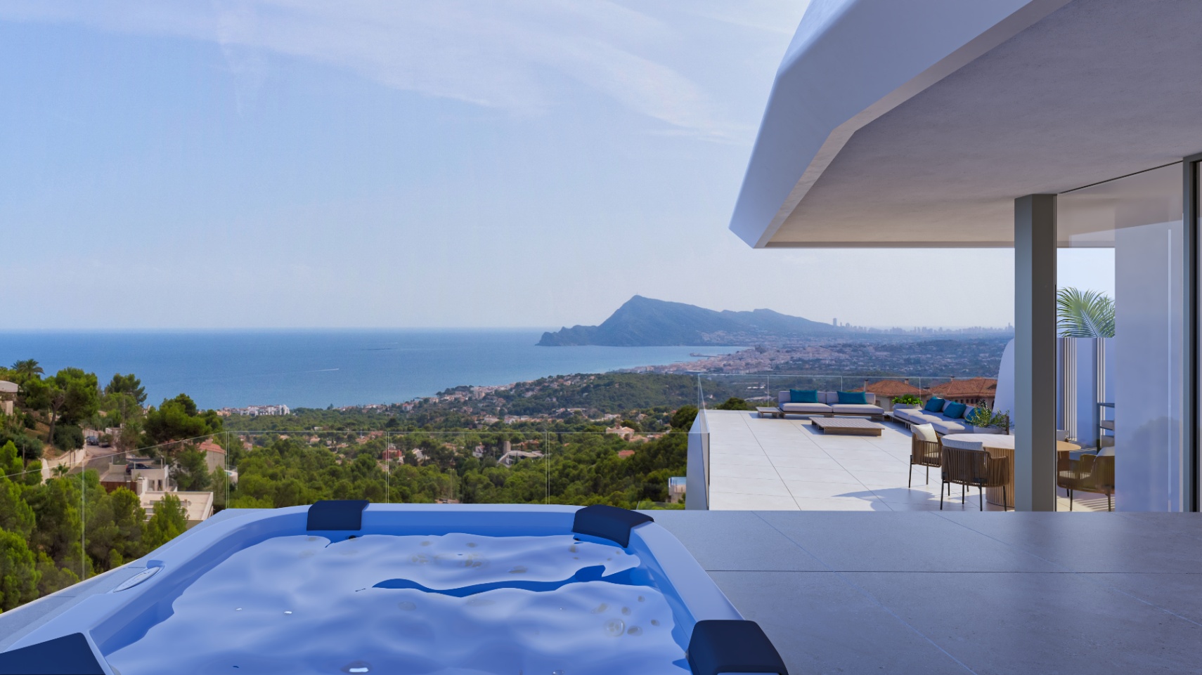 Luxusvilla mit Panoramablick auf das Meer zum Verkauf in Altea