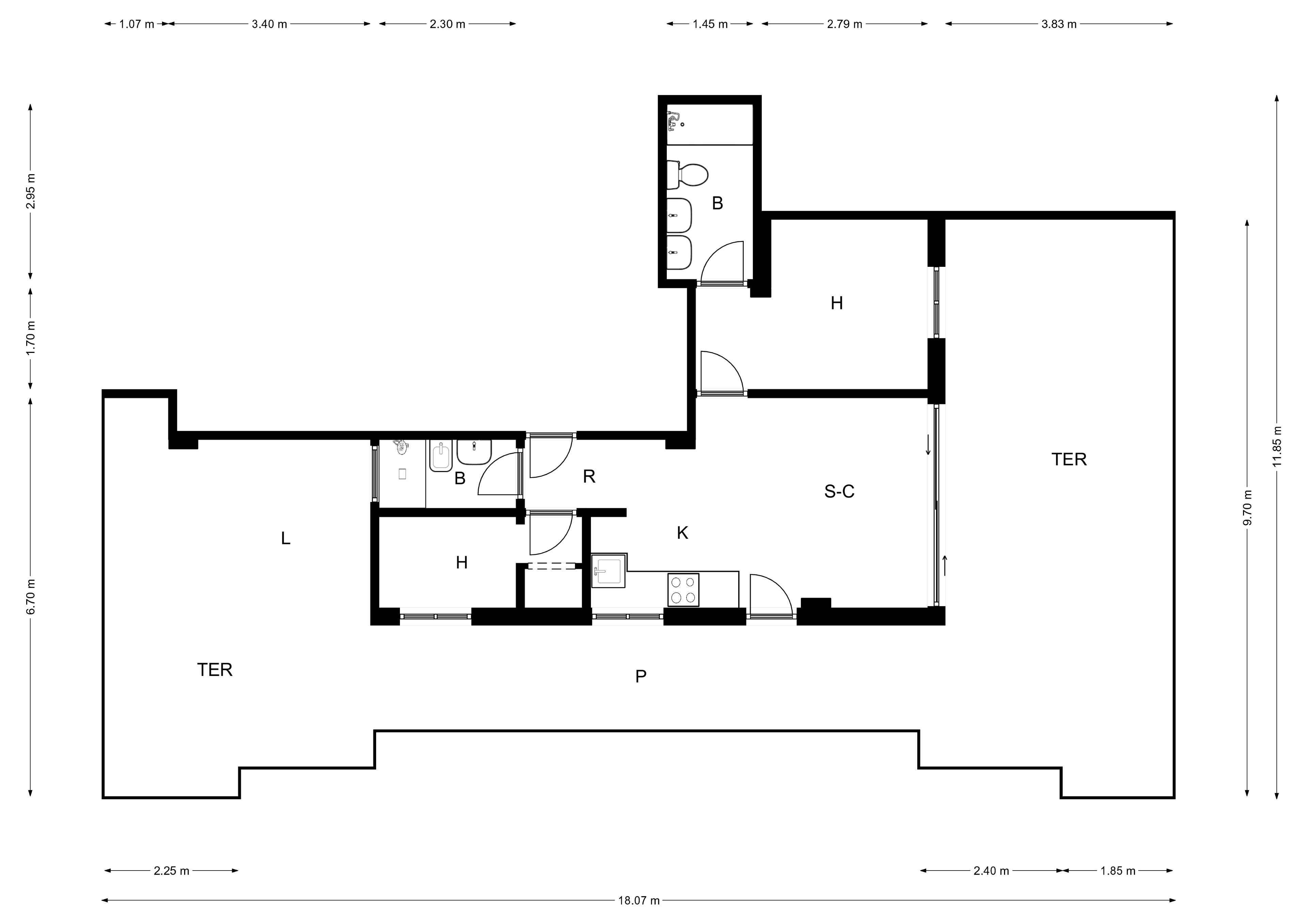 2-Zimmer-Penthouse zum Verkauf im Zentrum von Moraira