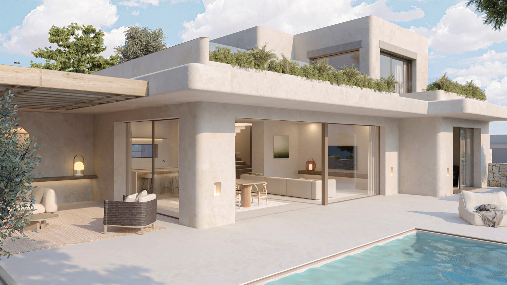 Villa de style Ibiza à vendre à Moraira